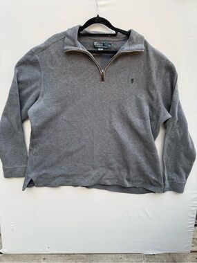 Polo by Ralph Lauren Gray Half-Zip Pullover Sweater 100% Cotton